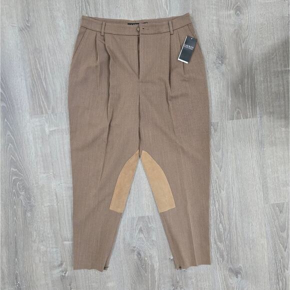 NWT Lauren Ralph Lauren Pleated Bi-stretch Jodhpur Pants size 8 - Picture 2 of 10